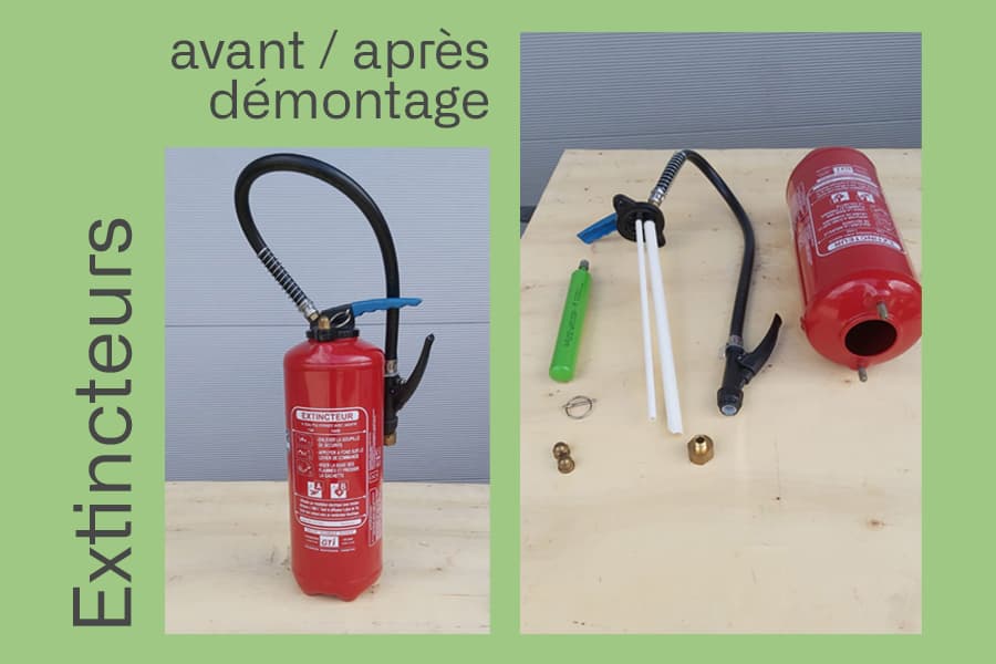 Extincteurs : avant/après démontage